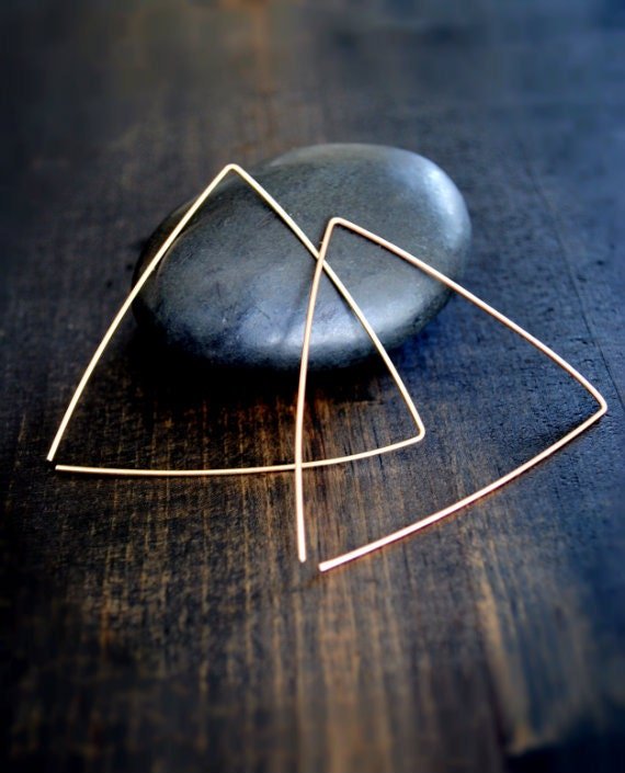 Triangle Hoop Earrings - Fire + Mineral Jewelry
